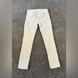 Ag Adriano Goldschmied Off-White Corduroy Pants The Prima